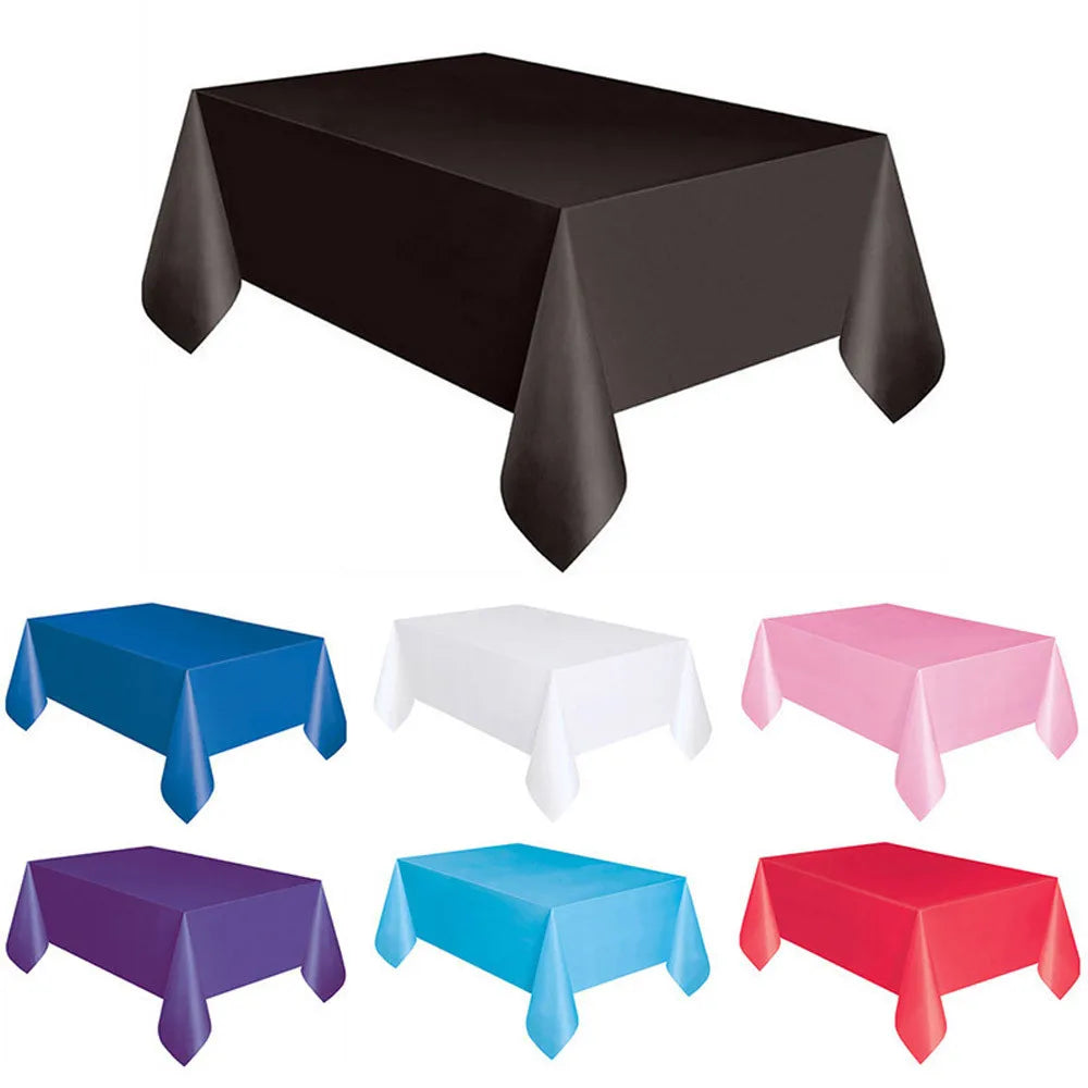 Large Plastic Rectangle Tablecloth Cover | 6ft x 4.5ft | 7 Colors | Party & Event