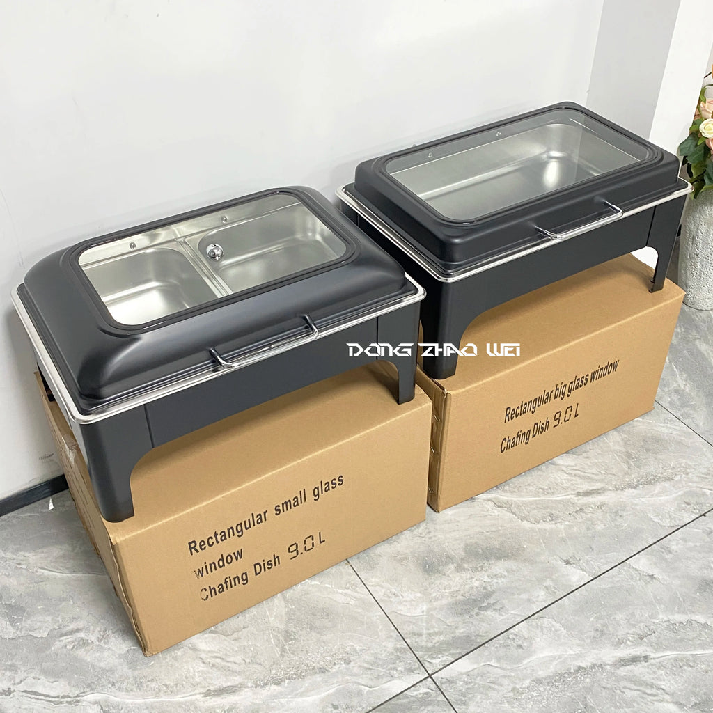 Matte Black Chafing Dish | Buffet Food Warmer | 6L, 7L & 9L Options