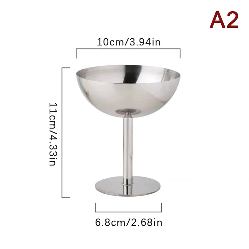 Stainless Steel Goblet Dessert Cup | Ice Cream, Salad & Snack Bowl for Restaurants & Events