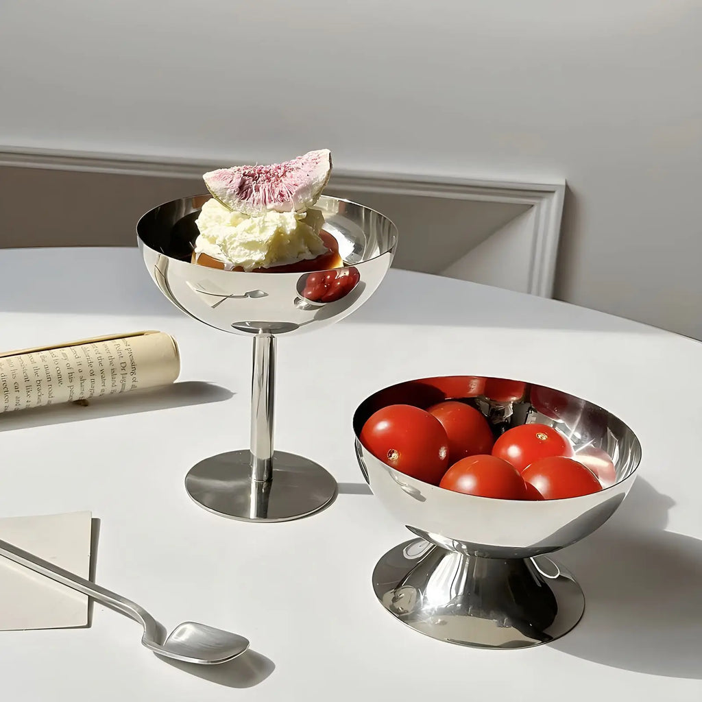 Stainless Steel Goblet Dessert Cup | Ice Cream, Salad & Snack Bowl for Restaurants & Events