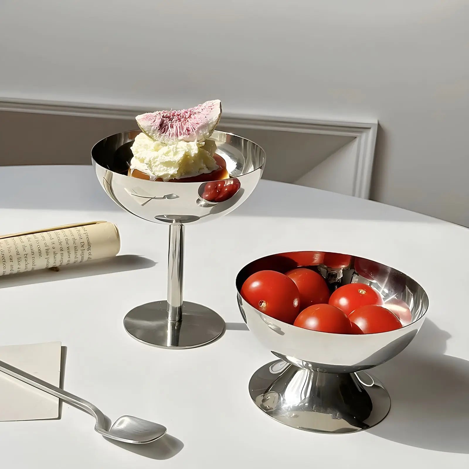 Stainless Steel Goblet Dessert Cup | Ice Cream, Salad & Snack Bowl for Restaurants & Events