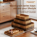 Extra-Thick Wood Grain Rectangular Serving Trays - Multi-Purpose Plates for Home Kitchen, Restaurant & Commercial Catering Use
