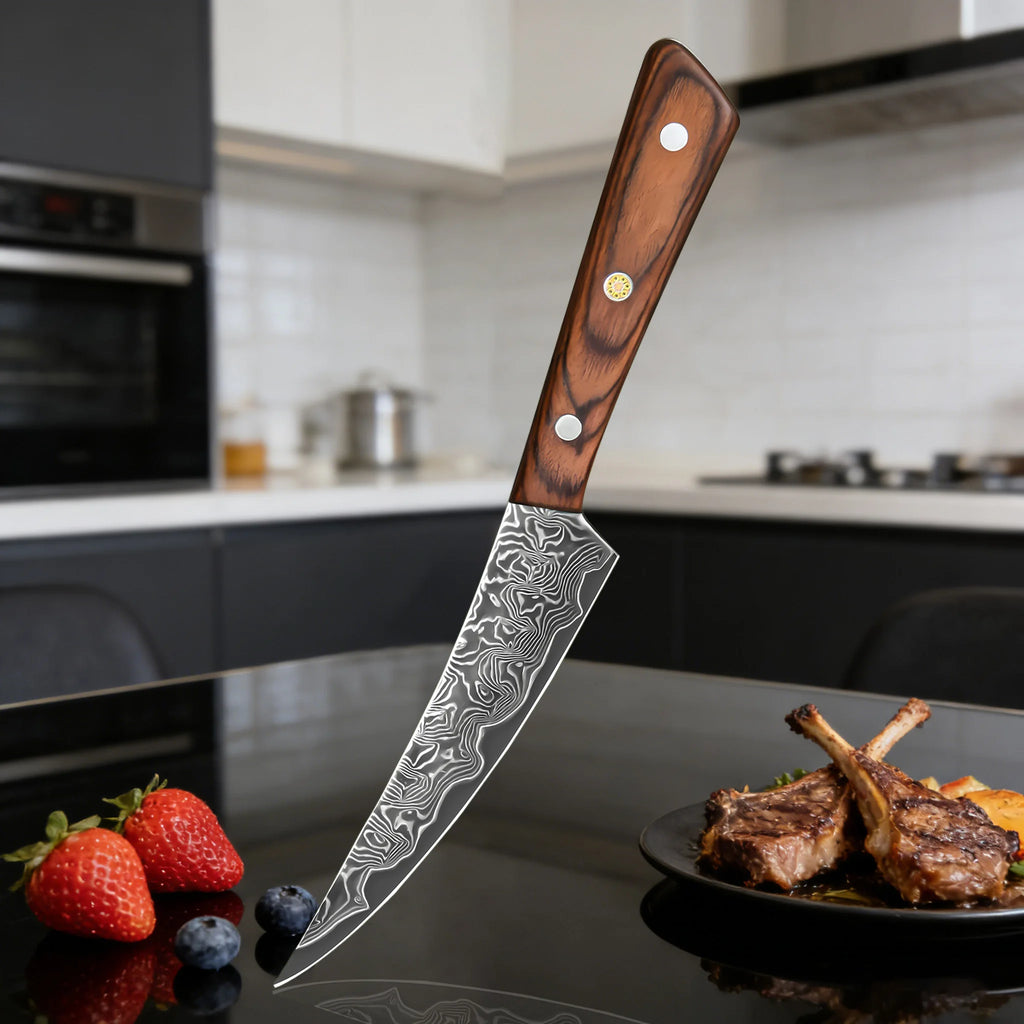 67-Layer Damascus Steel Kitchen Knife Set – Cleaver, Chef & Fruit Knives (1–4 Piece)