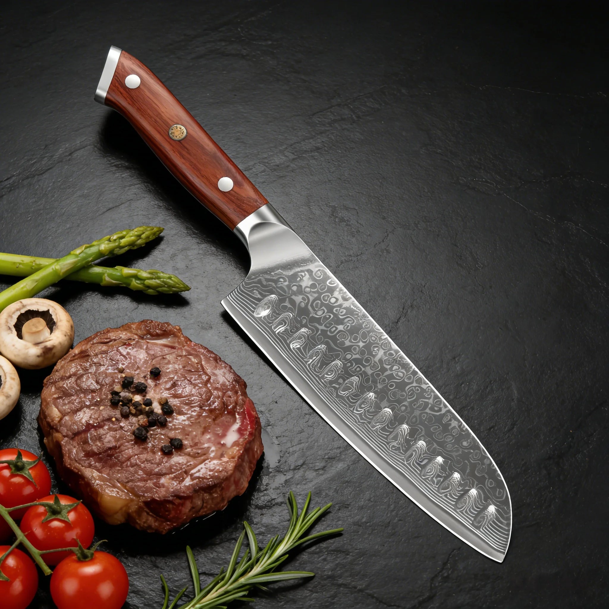 67-Layer Damascus Steel Kitchen Knife Set – Cleaver, Chef & Fruit Knives (1–4 Piece)