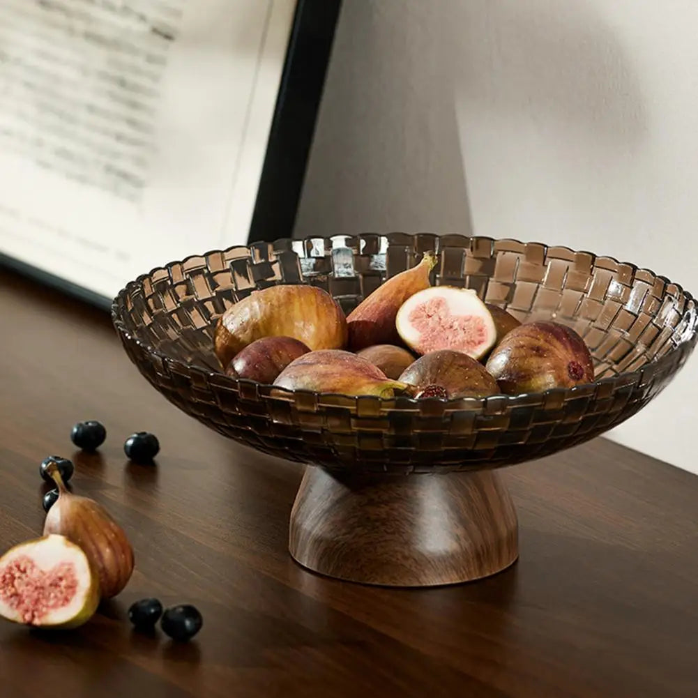 Elevated Braided Fruit Bowl with Drainage Legs — Modern Kitchen Decor