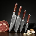 67-Layer Damascus Steel Kitchen Knife Set – Cleaver, Chef & Fruit Knives (1–4 Piece)