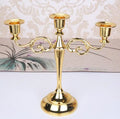3-Arm Metal Candelabra – Retro Wedding & Home Décor Candlestick Holder