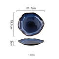 Deep Blue Ceramic Plates – Irregular Artisan Tableware for Hotels & Events