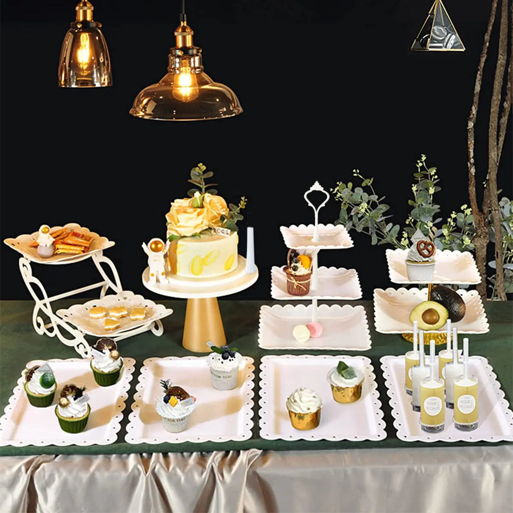 3 Tier Cupcake Stand Plastic Tiered Serving Stand Dessert Tower Tray for Tea Party Baby Shower Wedding Christmas Party