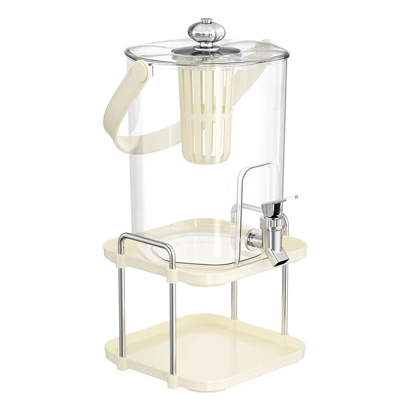 Large Capacity Glass Beverage Dispenser with Tap – Leakproof Pitcher for Events