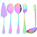 5-Piece Stainless Steel Serving Utensil Set | Buffet Flatware | 7 Colors