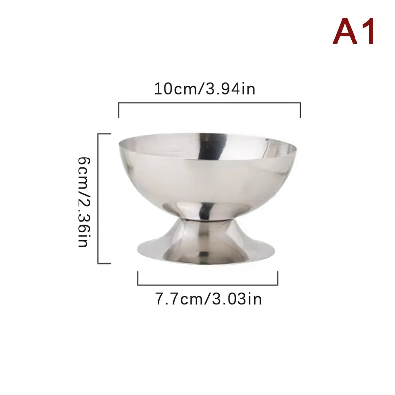Stainless Steel Goblet Dessert Cup | Ice Cream, Salad & Snack Bowl for Restaurants & Events