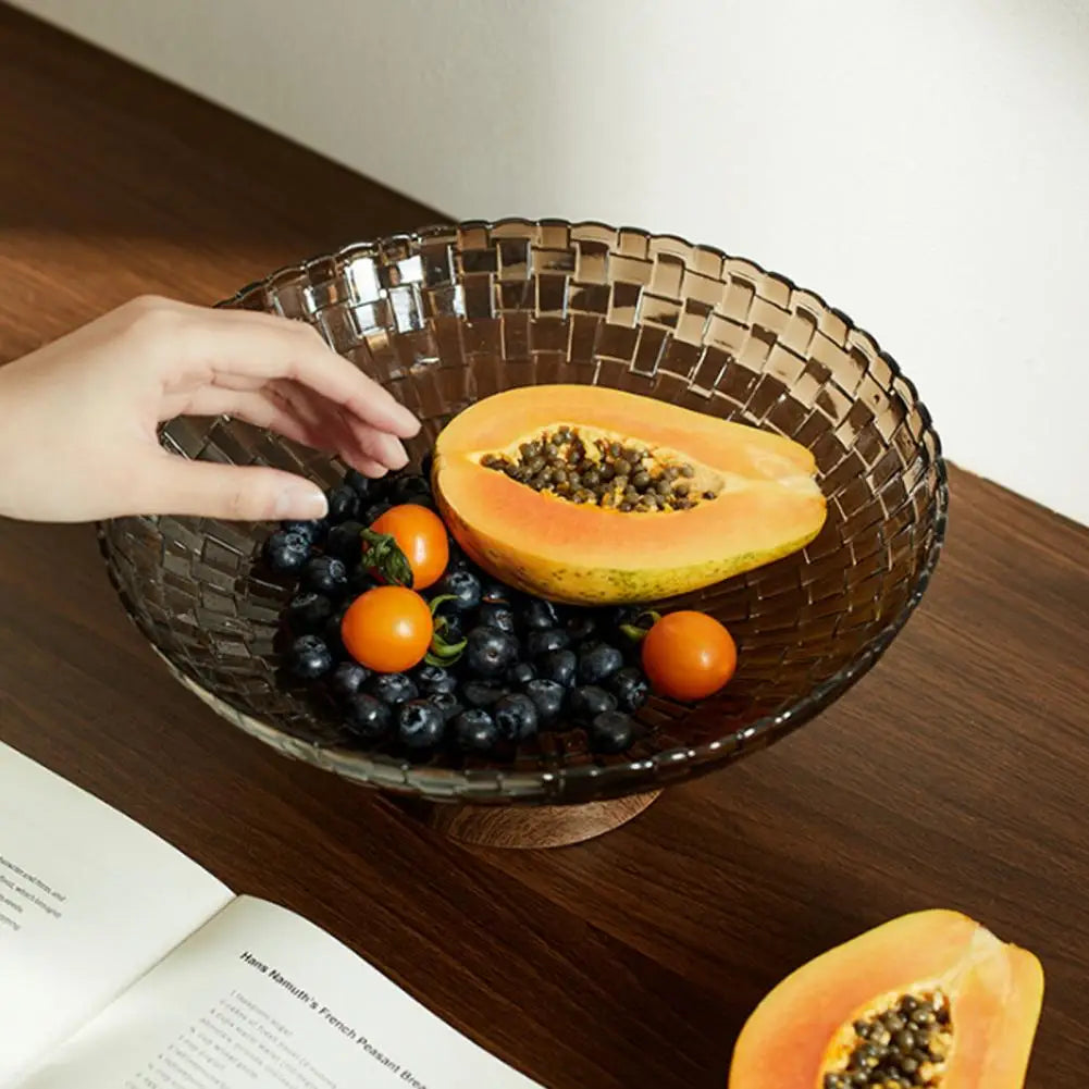Elevated Braided Fruit Bowl with Drainage Legs — Modern Kitchen Decor