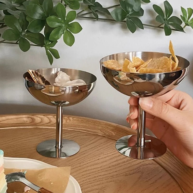 Stainless Steel Goblet Dessert Cup | Ice Cream, Salad & Snack Bowl for Restaurants & Events