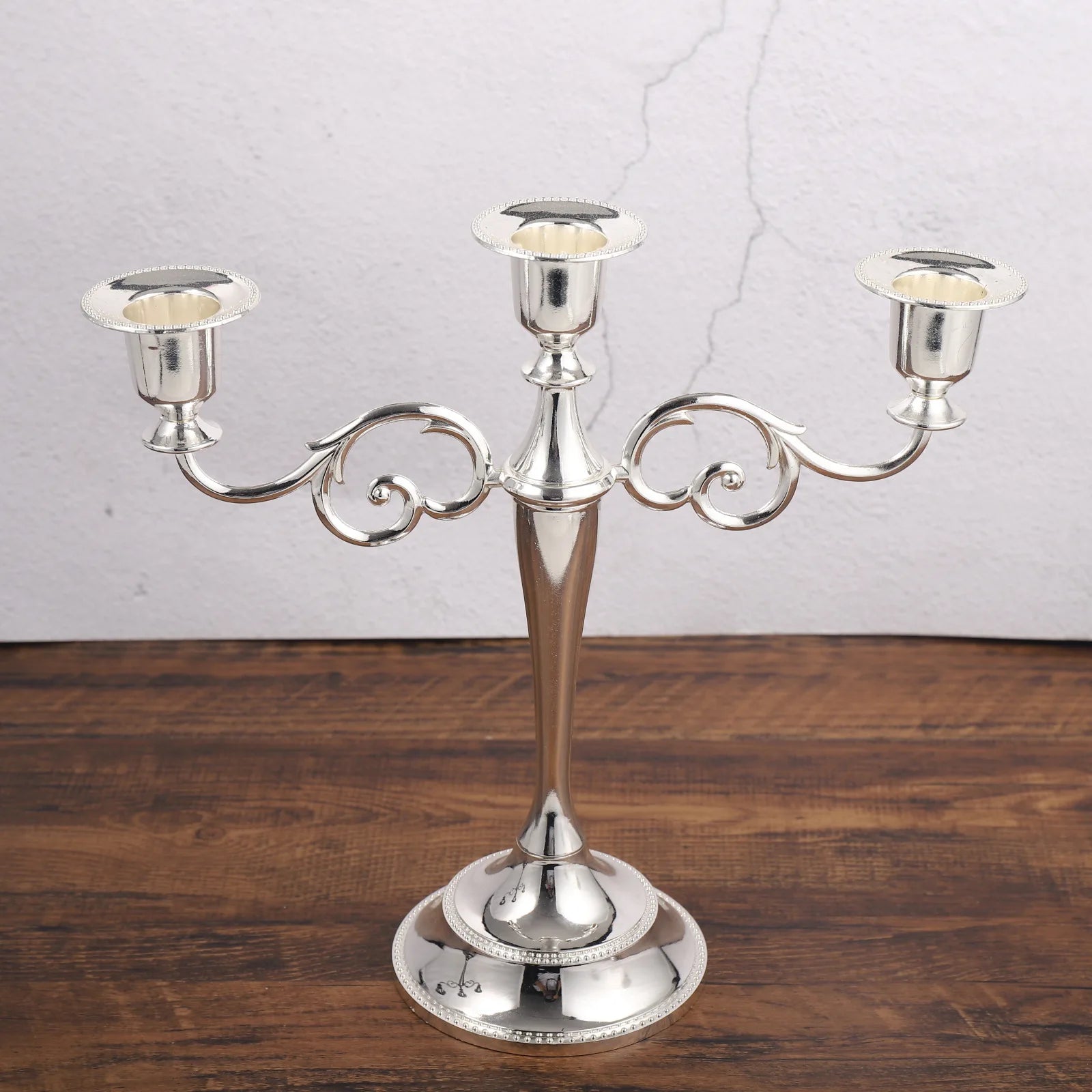 3-Arm Metal Candelabra – Retro Wedding & Home Décor Candlestick Holder