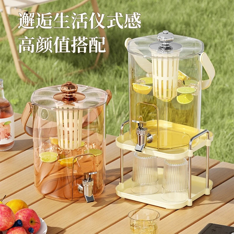 Large Capacity Glass Beverage Dispenser with Tap – Leakproof Pitcher for Events