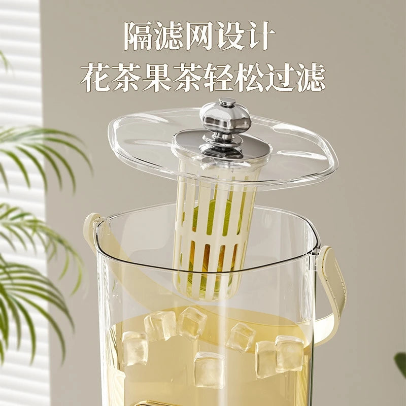 Large Capacity Glass Beverage Dispenser with Tap – Leakproof Pitcher for Events