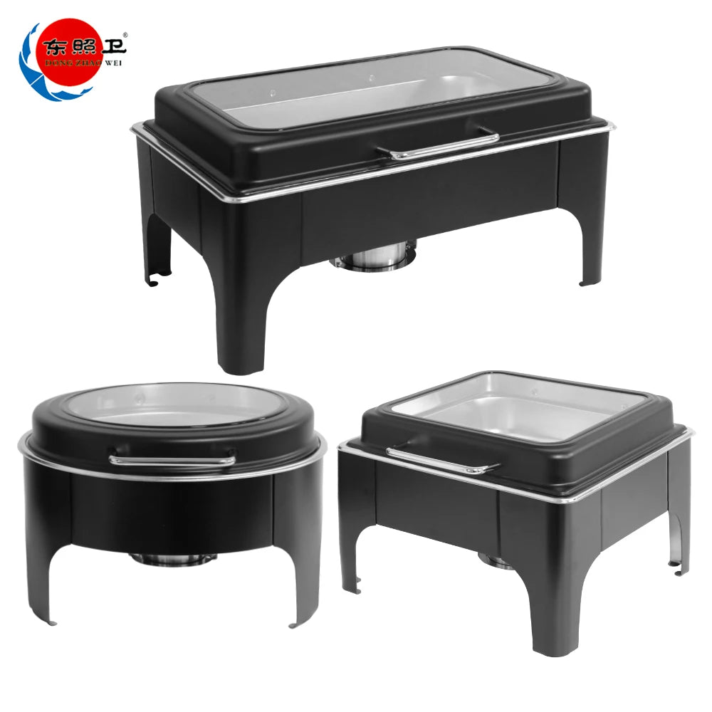 Matte Black Chafing Dish | Buffet Food Warmer | 6L, 7L & 9L Options