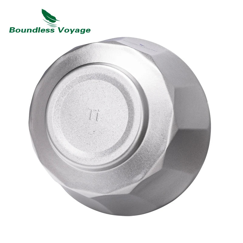 Boundless Voyage Double-layer Titanium Bowl Outdoor Camping Picnic Lightweight Rice Soup Salad Yogurt Large Deep Bowl Silver