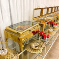 Stainless Steel  Restaurant Hotel Wedding Chafing Dish Gas Fuel Heating Buffet Server 9L Capacity Gold Color