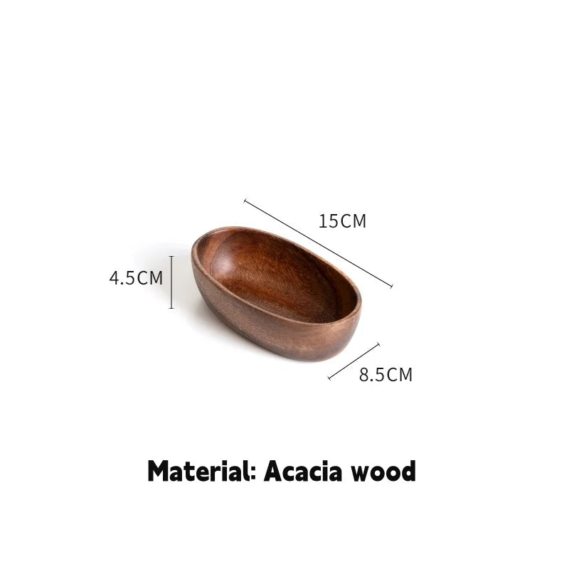 Walnut Wood Boat-Shaped Serving Bowl | Salad, Fruit & Bread Tray | 5 Sizes