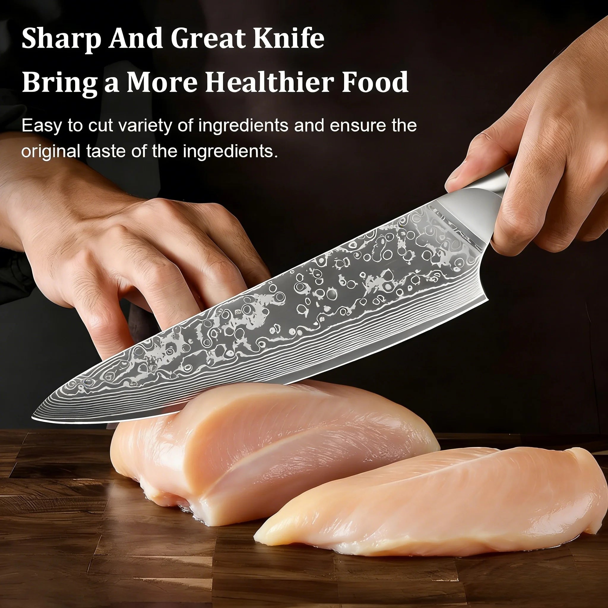 67-Layer Damascus Steel Kitchen Knife Set – Cleaver, Chef & Fruit Knives (1–4 Piece)