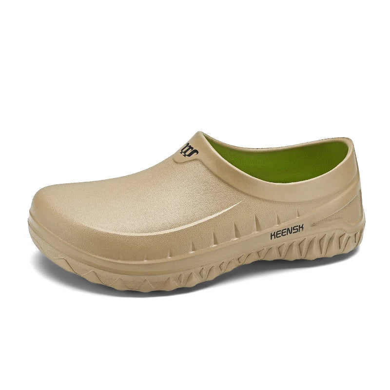 Anti-Skid Chef Shoes For Men Kitchen Working Shoes Garden Shoes Without Holes Soft Rubber Sandals Clogs Waterproof Oil Resistant