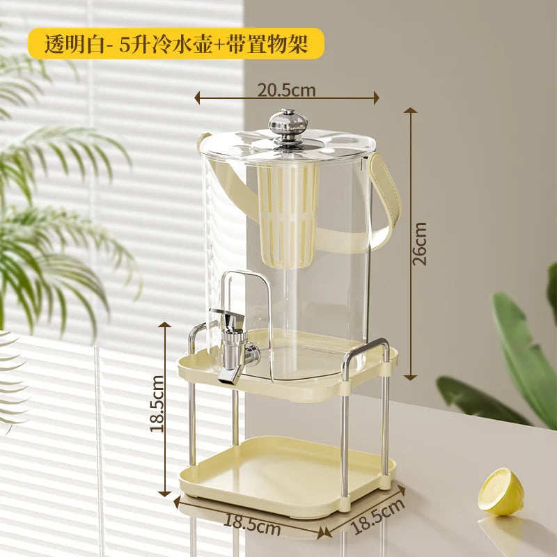Large Capacity Glass Beverage Dispenser with Tap – Leakproof Pitcher for Events