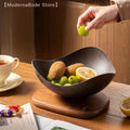 Large Wood Grain Plastic Party Bowl | Salad, Fruit & Candy Serving Bowl for Events