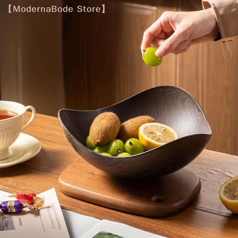 Large Wood Grain Plastic Party Bowl | Salad, Fruit & Candy Serving Bowl for Events