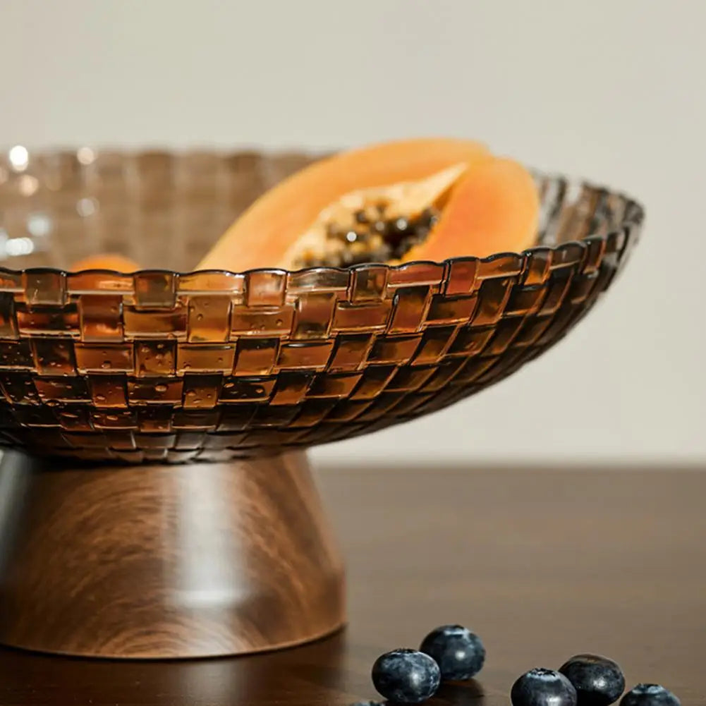 Elevated Braided Fruit Bowl with Drainage Legs — Modern Kitchen Decor