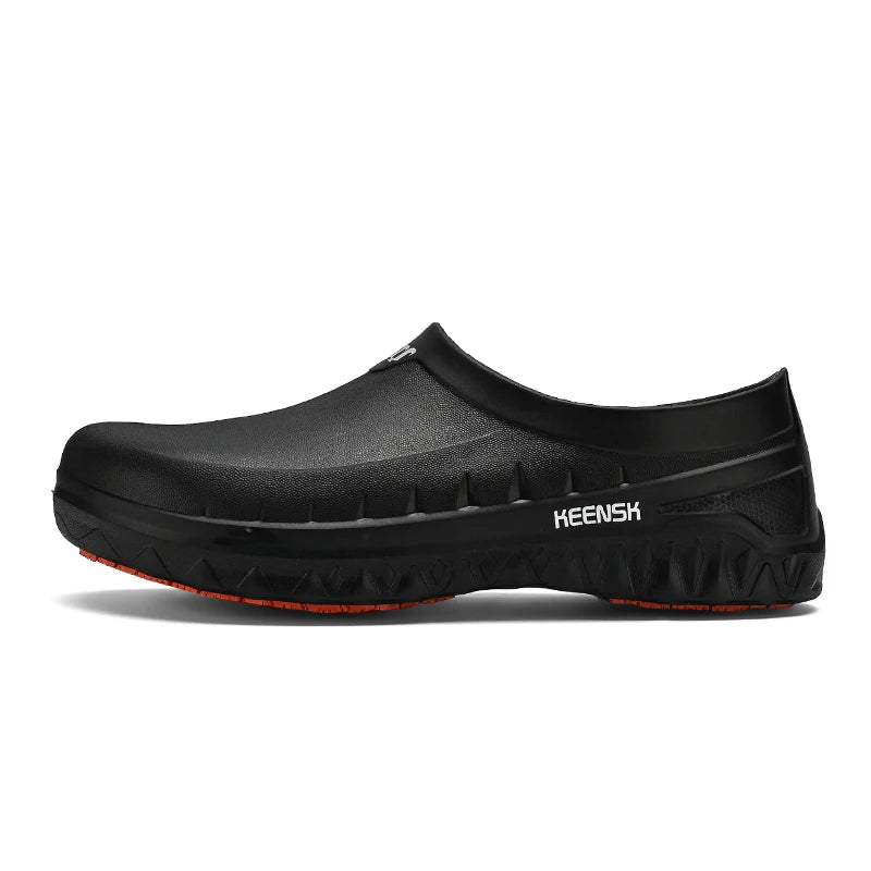 Anti-Skid Chef Shoes For Men Kitchen Working Shoes Garden Shoes Without Holes Soft Rubber Sandals Clogs Waterproof Oil Resistant