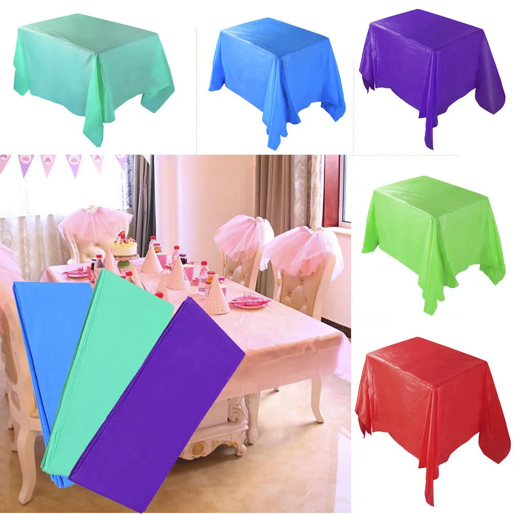 Large Plastic Rectangle Tablecloth Cover | 6ft x 4.5ft | 7 Colors | Party & Event