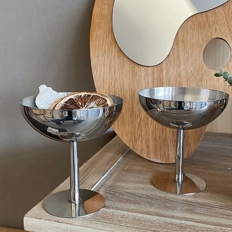 Stainless Steel Goblet Dessert Cup | Ice Cream, Salad & Snack Bowl for Restaurants & Events